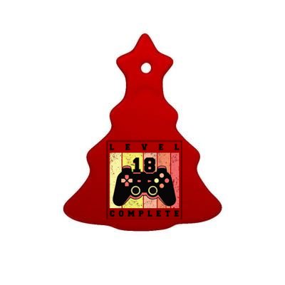 Level 18 Complete Gaming 18th Birthday Ceramic Tree Ornament