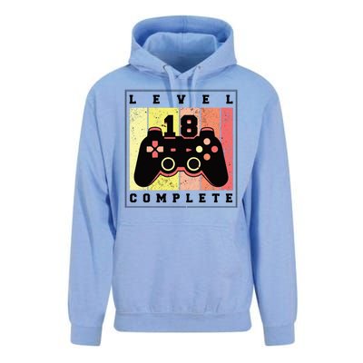 Level 18 Complete Gaming 18th Birthday Unisex Surf Hoodie