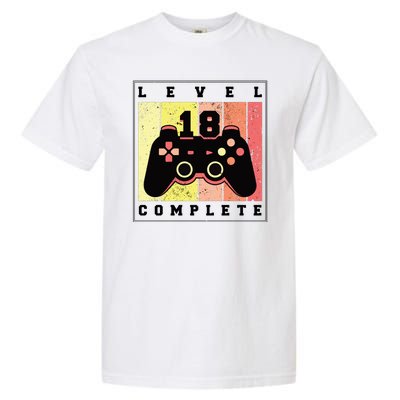 Level 18 Complete Gaming 18th Birthday Garment-Dyed Heavyweight T-Shirt