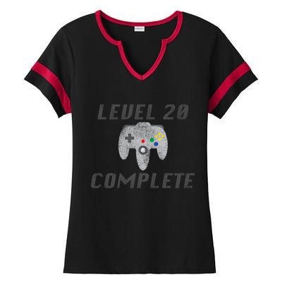 Level 20 Complete 20th Birthday Ladies Halftime Notch Neck Tee