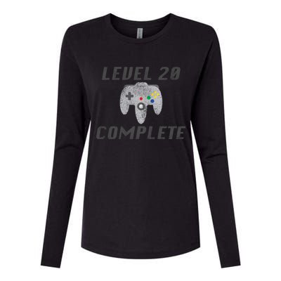 Level 20 Complete 20th Birthday Womens Cotton Relaxed Long Sleeve T-Shirt