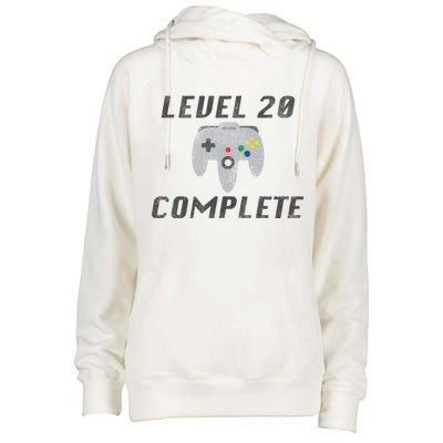 Level 20 Complete 20th Birthday Womens Funnel Neck Pullover Hood