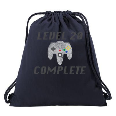 Level 20 Complete 20th Birthday Drawstring Bag