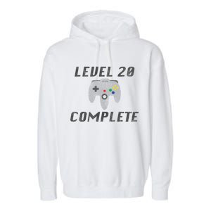 Level 20 Complete 20th Birthday Garment-Dyed Fleece Hoodie