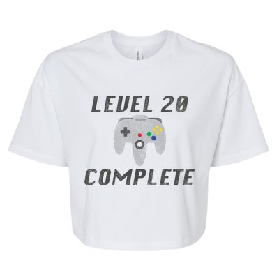 Level 20 Complete 20th Birthday Bella+Canvas Jersey Crop Tee