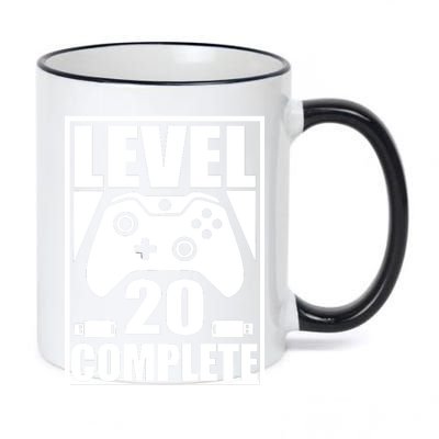 Level 20 Complete Gaming 20th Birthday 11oz Black Color Changing Mug