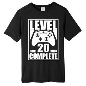 Level 20 Complete Gaming 20th Birthday Tall Fusion ChromaSoft Performance T-Shirt