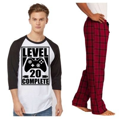 Level 20 Complete Gaming 20th Birthday Raglan Sleeve Pajama Set