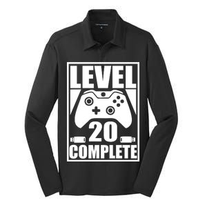 Level 20 Complete Gaming 20th Birthday Silk Touch Performance Long Sleeve Polo