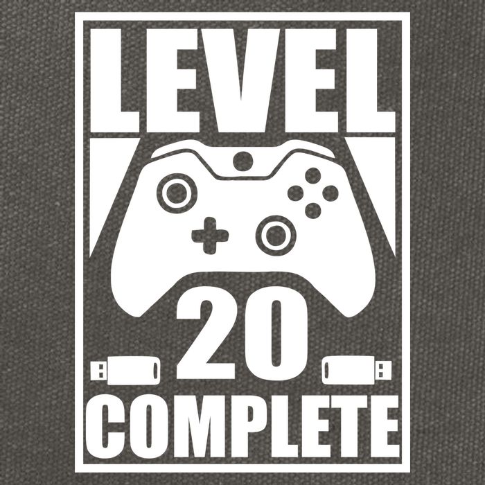 Level 20 Complete Gaming 20th Birthday Cotton Canvas Backpack