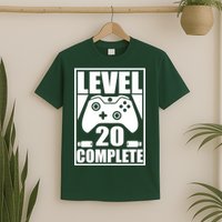 Level 20 Complete Gaming 20th Birthday T-Shirt