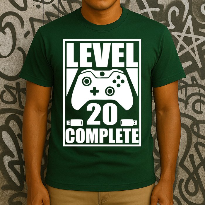 Level 20 Complete Gaming 20th Birthday T-Shirt
