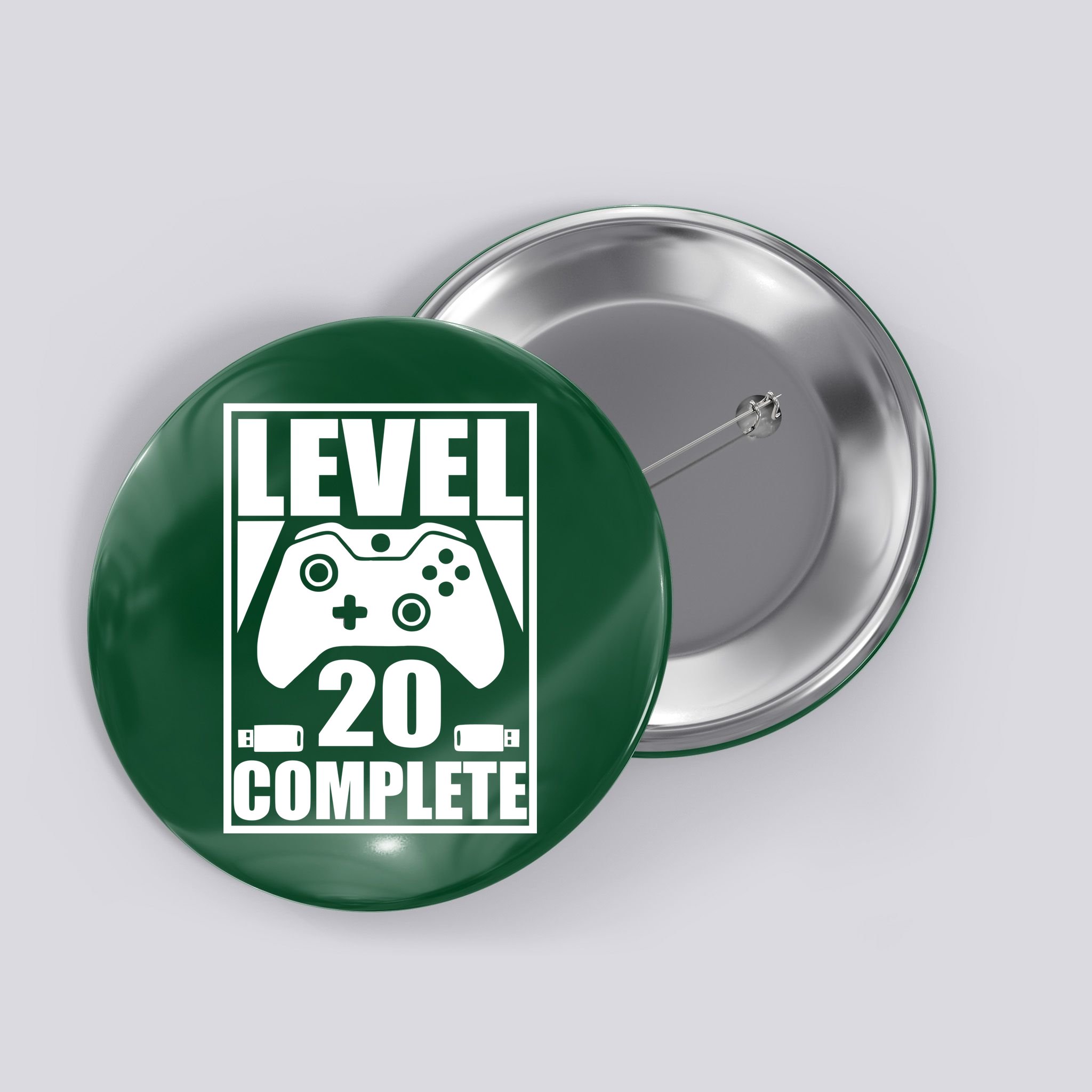Level 20 Complete Gaming 20th Birthday Button