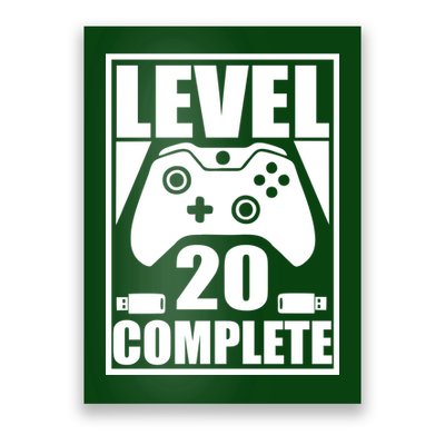 Level 20 Complete Gaming 20th Birthday Poster