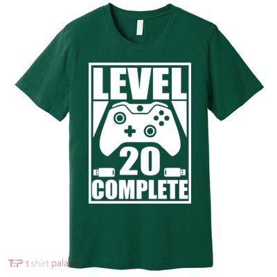 Level 20 Complete Gaming 20th Birthday Premium T-Shirt