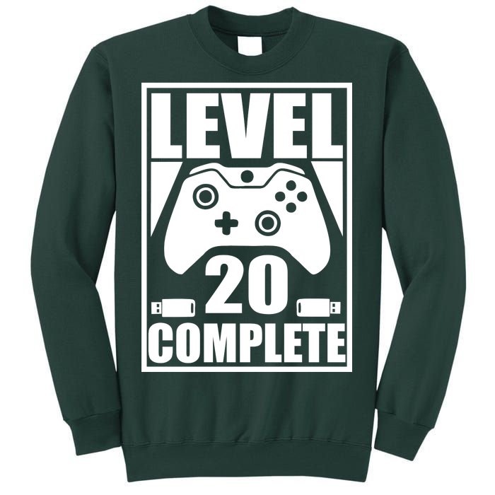 Level 20 Complete Gaming 20th Birthday Tall Sweatshirt