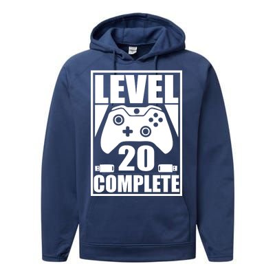 Level 20 Complete Gaming 20th Birthday Performance Fleece Hoodie