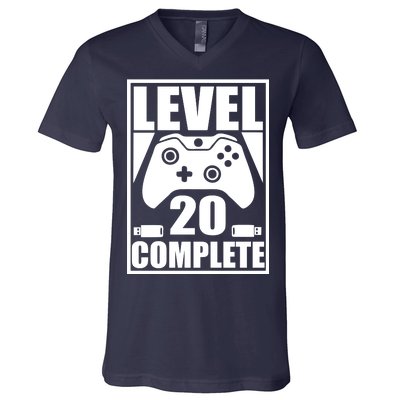 Level 20 Complete Gaming 20th Birthday V-Neck T-Shirt