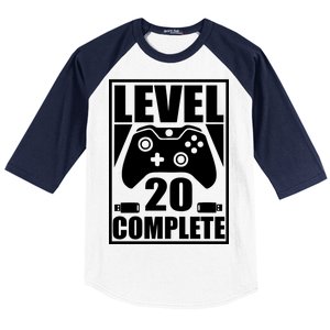 Level 20 Complete Gaming 20th Birthday Baseball Sleeve Shirt