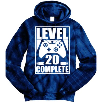 Level 20 Complete Gaming 20th Birthday Tie Dye Hoodie