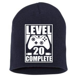 Level 20 Complete Gaming 20th Birthday Short Acrylic Beanie