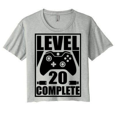 Level 20 Complete Gaming 20th Birthday Women's Crop Top Tee