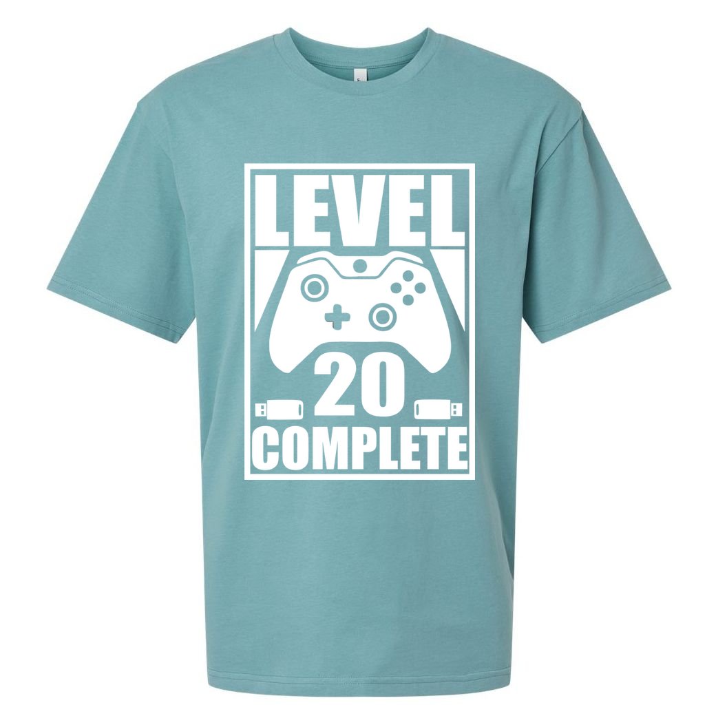 Level 20 Complete Gaming 20th Birthday Sueded Cloud Jersey T-Shirt