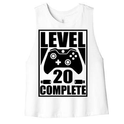 Level 20 Complete Gaming 20th Birthday Women's Racerback Cropped Tank