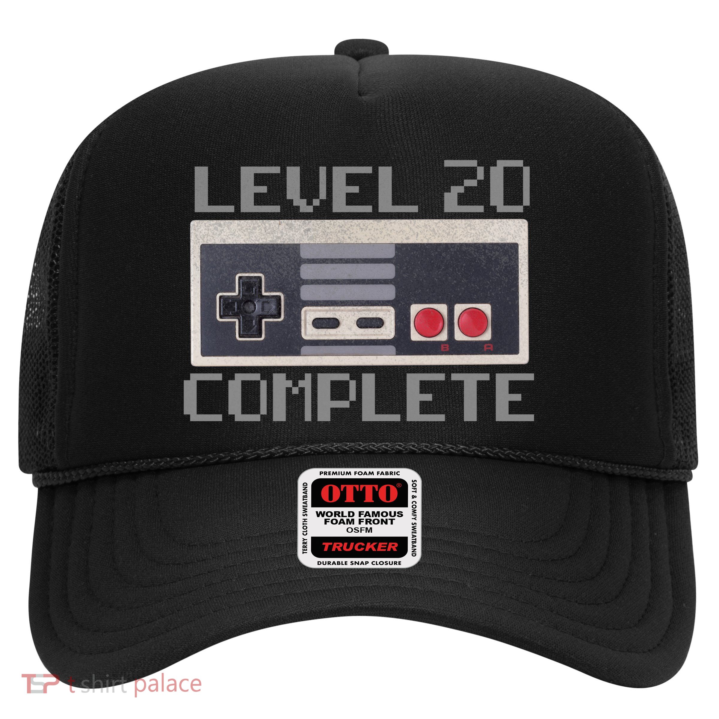 Level 20 Complete Retro Gamer 20th Birthday Trucker Hat