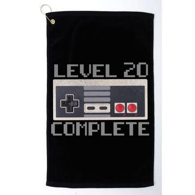 Level 20 Complete Retro Gamer 20th Birthday Golf Towel