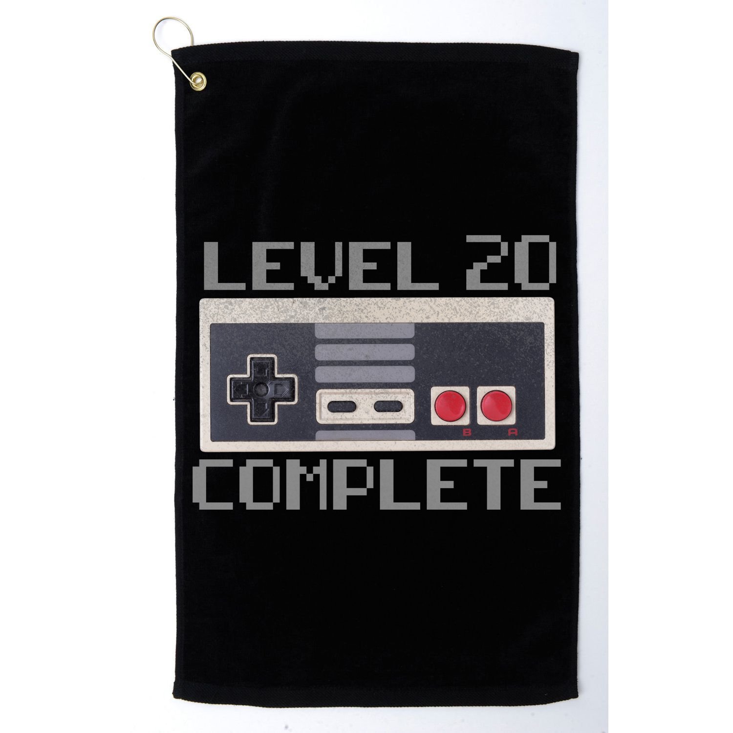 Level 20 Complete Retro Gamer 20th Birthday Golf Towel