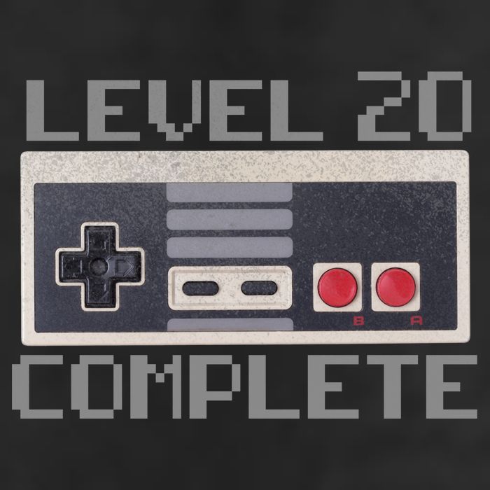 Level 20 Complete Retro Gamer 20th Birthday Golf Towel