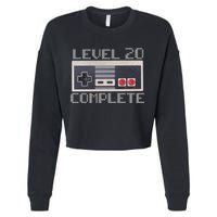 Level 20 Complete Retro Gamer 20th Birthday Cropped Pullover Crew
