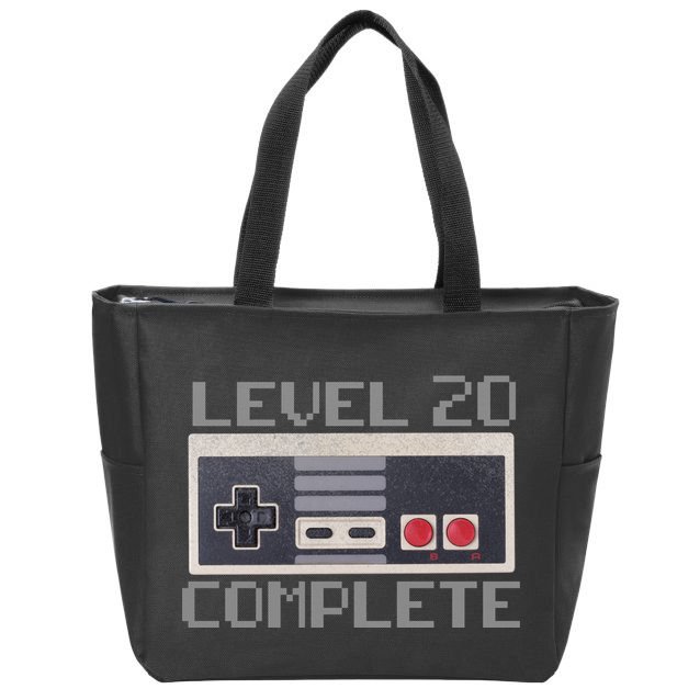 Level 20 Complete Retro Gamer 20th Birthday Zip Tote Bag