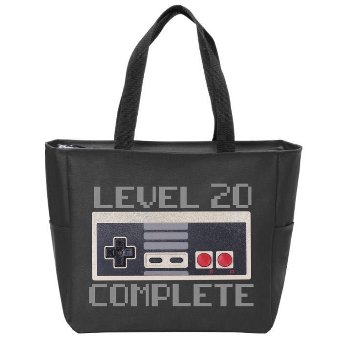 Level 20 Complete Retro Gamer 20th Birthday Zip Tote Bag