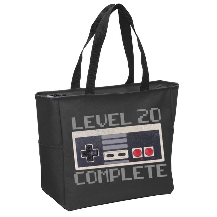 Level 20 Complete Retro Gamer 20th Birthday Zip Tote Bag