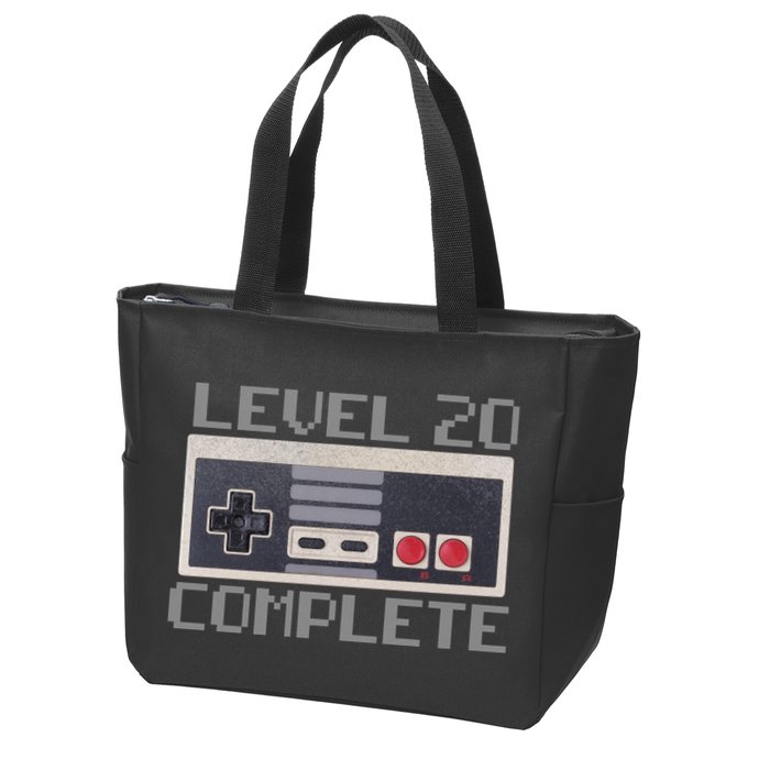 Level 20 Complete Retro Gamer 20th Birthday Zip Tote Bag