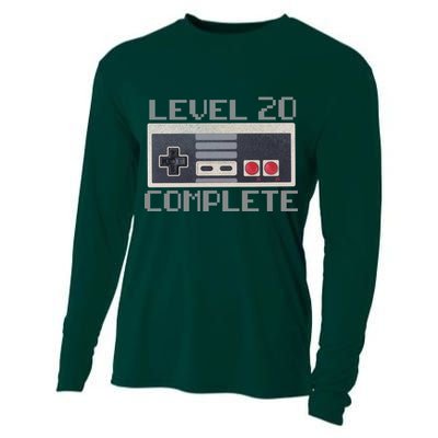 Level 20 Complete Retro Gamer 20th Birthday Cooling Performance Long Sleeve Crew