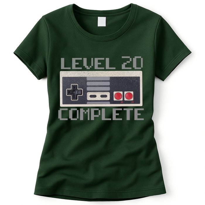 Level 20 Complete Retro Gamer 20th Birthday Womens T-Shirt