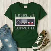 Level 20 Complete Retro Gamer 20th Birthday Womens T-Shirt
