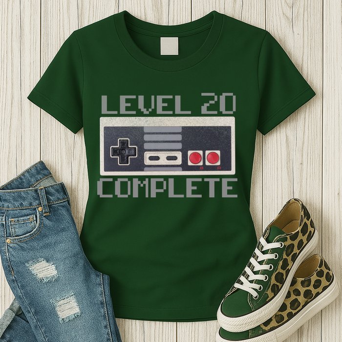 Level 20 Complete Retro Gamer 20th Birthday Womens T-Shirt