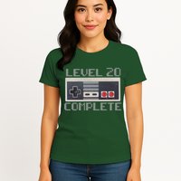 Level 20 Complete Retro Gamer 20th Birthday Womens T-Shirt
