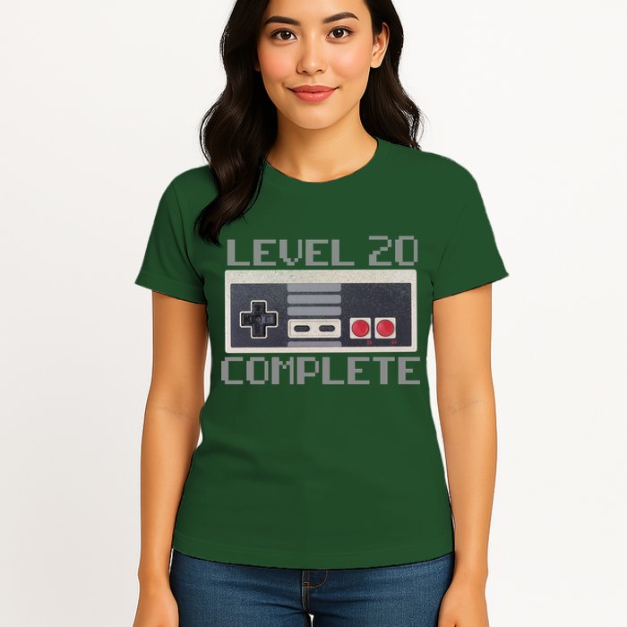 Level 20 Complete Retro Gamer 20th Birthday Womens T-Shirt