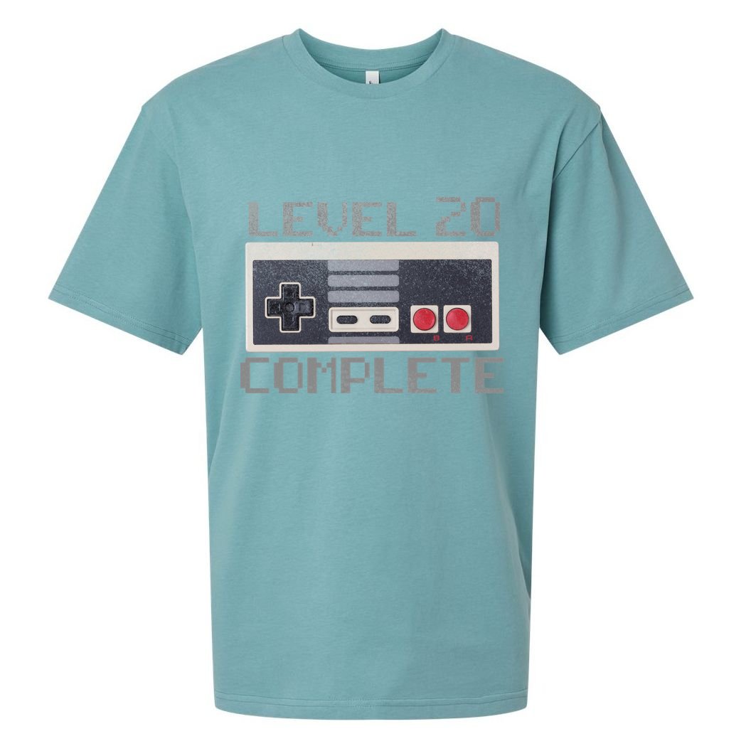 Level 20 Complete Retro Gamer 20th Birthday Sueded Cloud Jersey T-Shirt