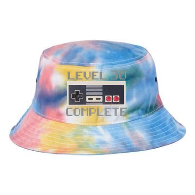 Level 30 Complete Retro Gamer 30th Birthday Tie Dye Newport Bucket Hat