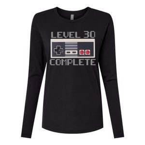 Level 30 Complete Retro Gamer 30th Birthday Womens Cotton Relaxed Long Sleeve T-Shirt