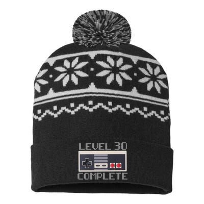 Level 30 Complete Retro Gamer 30th Birthday USA-Made Snowflake Beanie