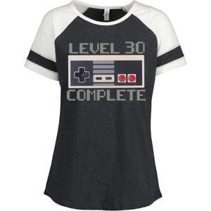 Level 30 Complete Retro Gamer 30th Birthday Enza Ladies Jersey Colorblock Tee