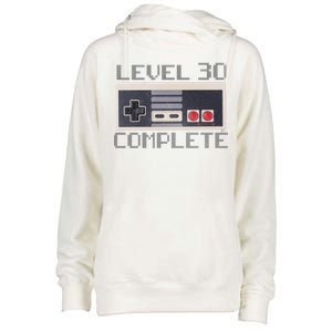 Level 30 Complete Retro Gamer 30th Birthday Womens Funnel Neck Pullover Hood