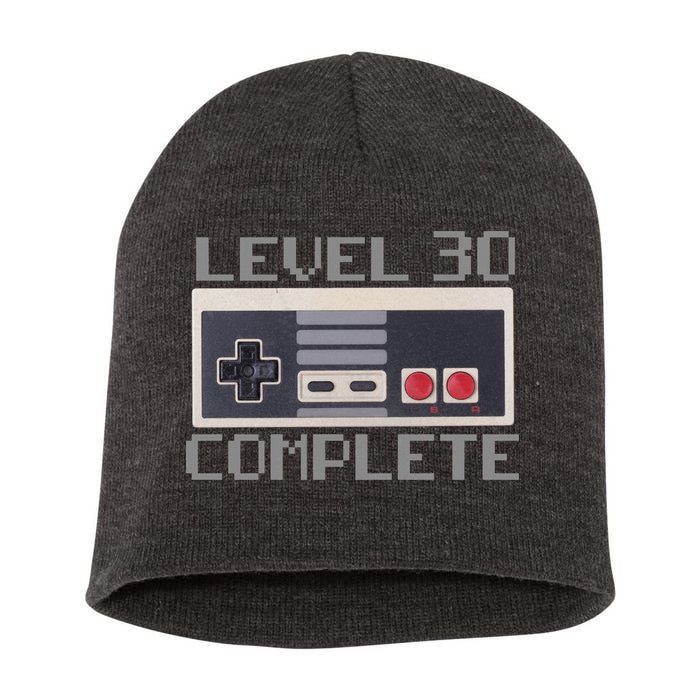 Level 30 Complete Retro Gamer 30th Birthday Short Acrylic Beanie